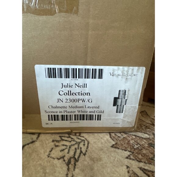 NEW Visual Comfort Chalmette Layered Wall Sconce White Gold Metal Glass Brass - Picture 3 of 7